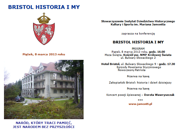 Konferencja - Bristol Historia i My Konferencja - Bristol Historia i My