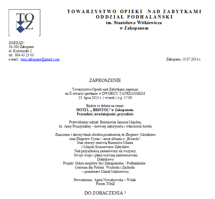 Debata publiczna o przyszłości hotelu Bristol Debata publiczna o przyszłości hotelu Bristol